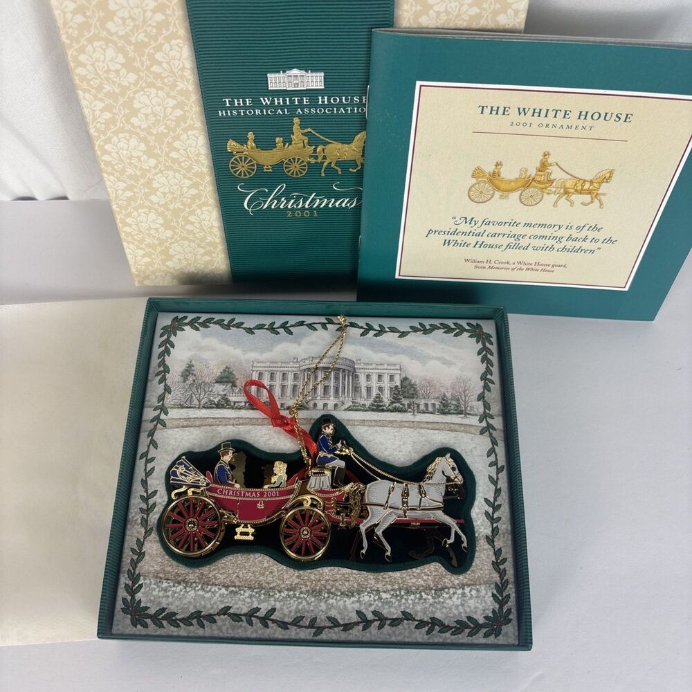 2001 The White House Historical Association Christmas Ornament w/Box & Paperwork